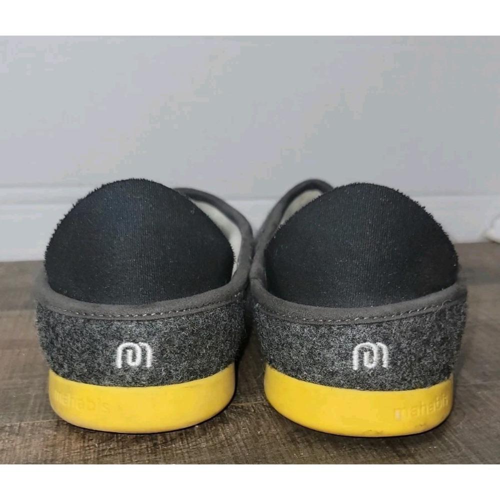 Mahabis Classic‎ Slipper Mens 6.5 Womens 8 Larvik Grey Yellow Wool CLA-A1V1 - Picture 5 of 7